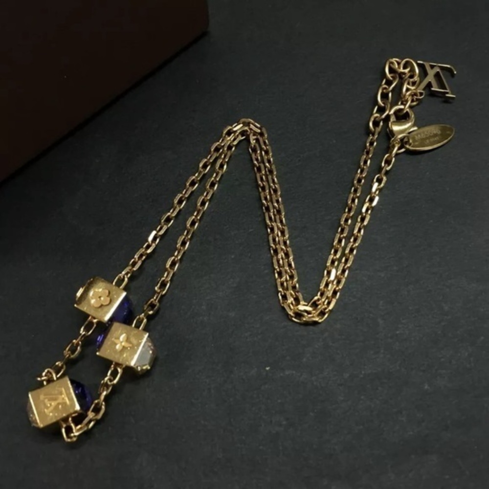 Louis Vuitton Collier Gamble Gold Tone Necklace Women’s